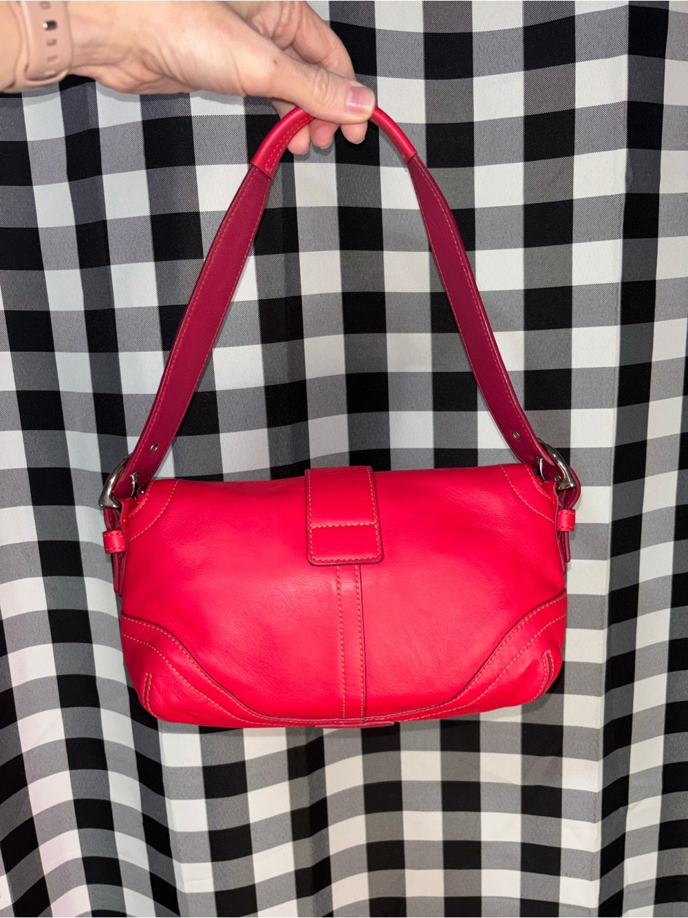 Coach Y2K SoHo Red Leather “It Girl” Shoulder Bag 2004 - Picture 2 of 8